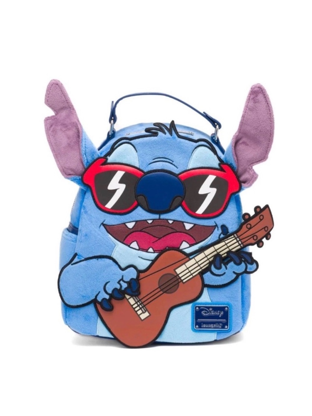 NWT Loungefly Disney Plush Stitch with Guitar Sunglasses Mini Backpack